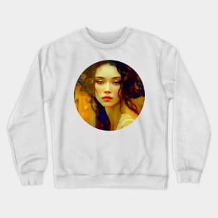 feminine Portrait, Abstract Girl painting, pretty woman Crewneck Sweatshirt